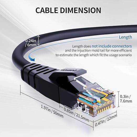 Cat 6 Ethernet Cable 20 ft Network RJ45 Unshielded Cat6 Patch Cable Internet - Image 7