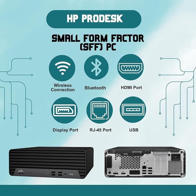 HP ProDesk G7 SFF Desktop Computer, Intel Processor, Dual 4K Display Support| 32GB RAM, 1TB Storage HDD & 128GB SSD| Wi-Fi| Bluetooth| HDMI| Wins 11 Pro| Keyboard & Mouse| Business & Personal Use - Image 6