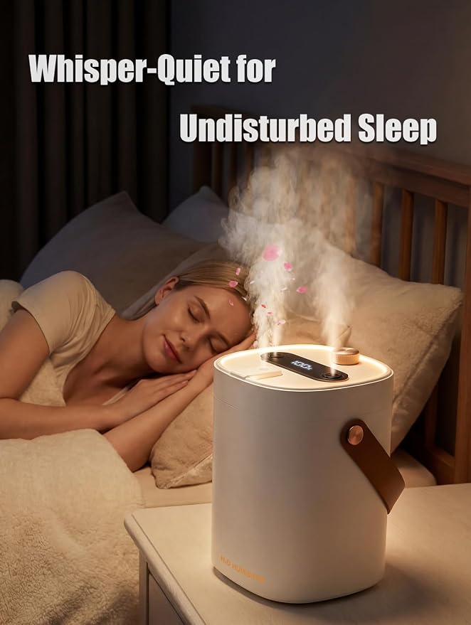 Humidifier for Bedroom, 2L Cool Mist Humidifier with Essential Oils Diffuser and Nightlight, Top Fill Humidifiers for Home, Auto Shut-Off, Carry Handle, Quiet Easy to Fill & Clean for Home - Image 6