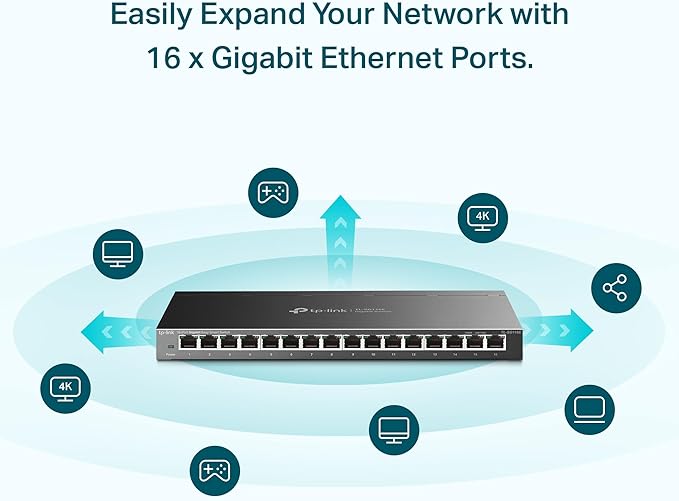 TP-Link 16 Port Gigabit Switch | Easy Smart Managed | Plug & Play | Limited - Image 2