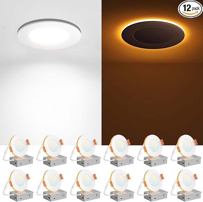 Amico 12 Pack 3 Inch 5CCT LED Recessed Ceiling Light by Amico
