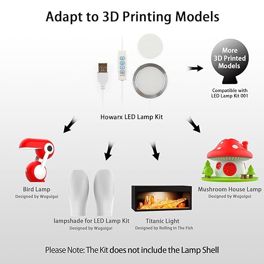 3 Set 3D Printer LED Lamp Kit 001 3 Colors Adjustable, Compatible - Image 5