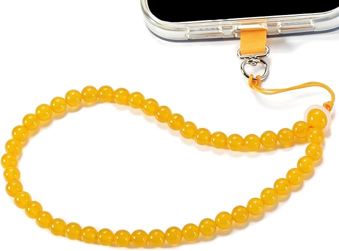 Agate Beaded Phone Wrist Strap for Women Men Stone Beads Charm Handmade by Aluckiss