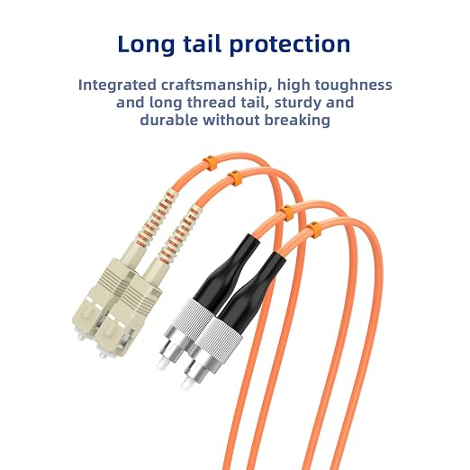 OM1 Multimode Duplex Fiber Patch Cable, SC/UPC to FC/UPC, 62.5/125μm 15M/49FT - Image 5