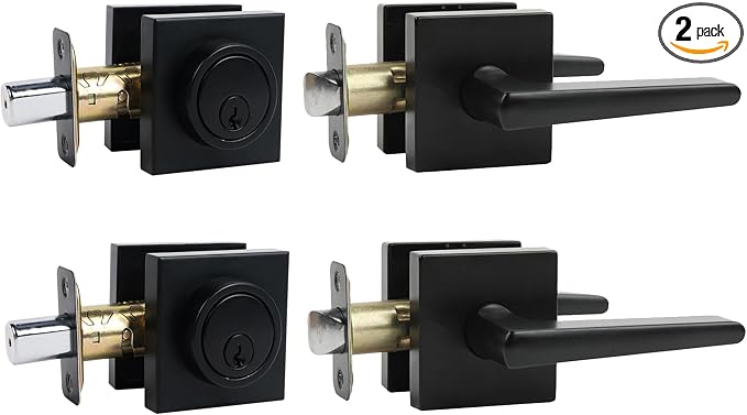 Deadbolt Lock and Door Knob Set, Exterior Door Lock Set by JESSTTI