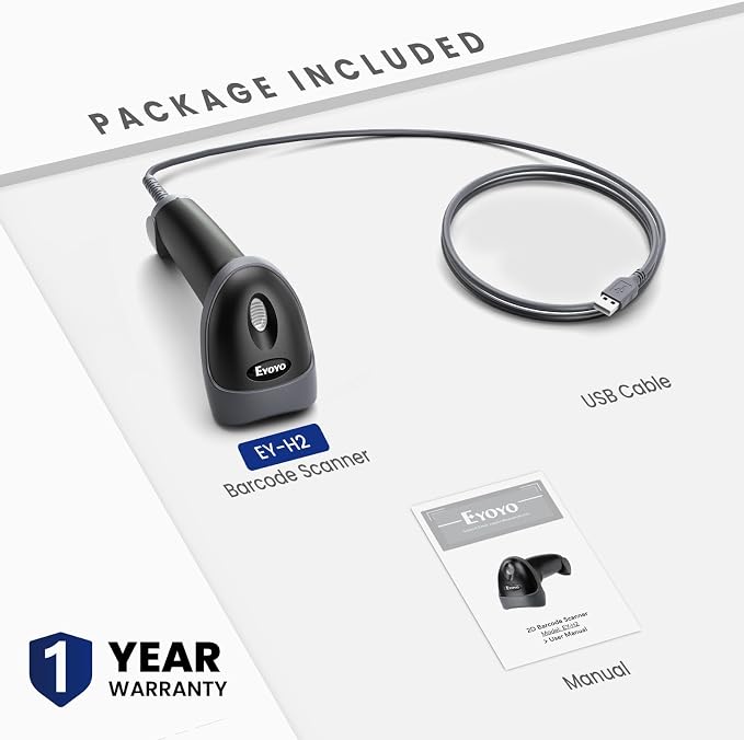 Eyoyo 2D Handheld USB QR Code Scanner, Wired Automatic Barcode Scanner Data - Image 9