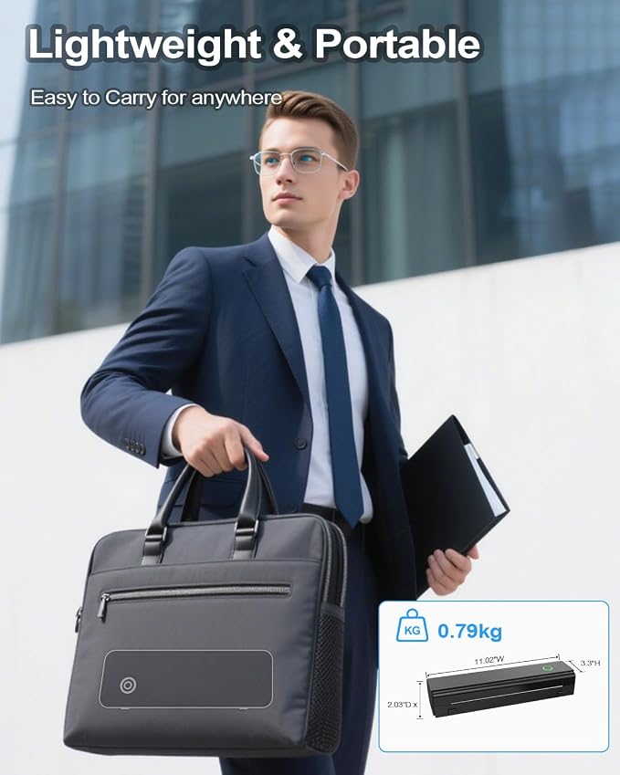 Portable Printers Wireless for Travel, Inkless Mobile Printer Work - Image 2