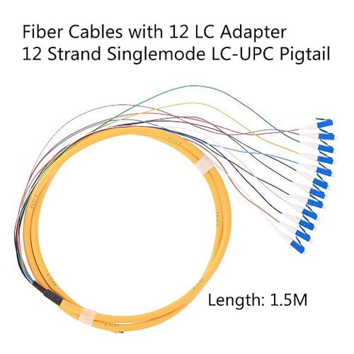 1.5 Meter 12 Strand SingleMode 9/125 LC-UPC Fiber Pigtail, 12 Color-Coded LC - Image 2