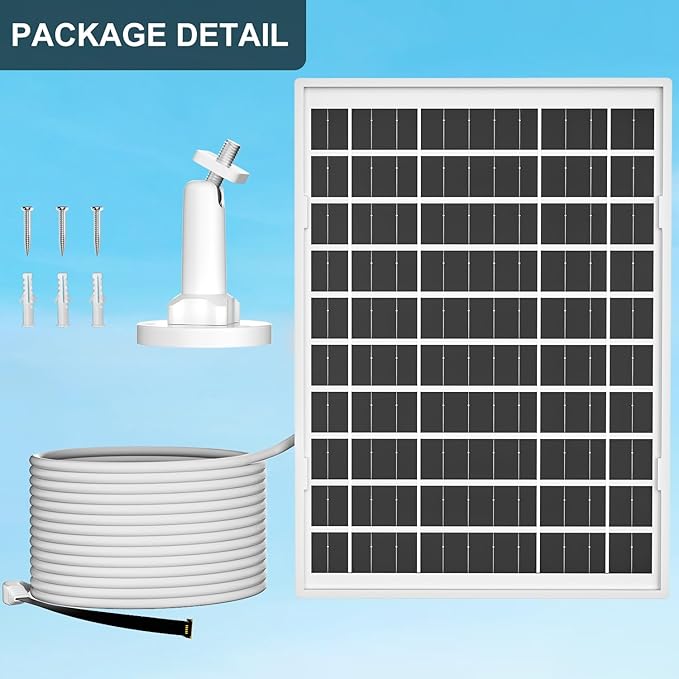 iTODOS 6W Solar Panel for myQ Smart Garage Door Video Keypad, 16.4Ft Outdoor - Image 6