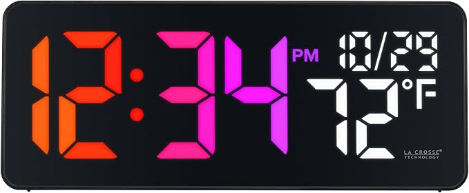 La Crosse Technology 513-1411 Color-Changing Digital LED Wall Clock - Image 7