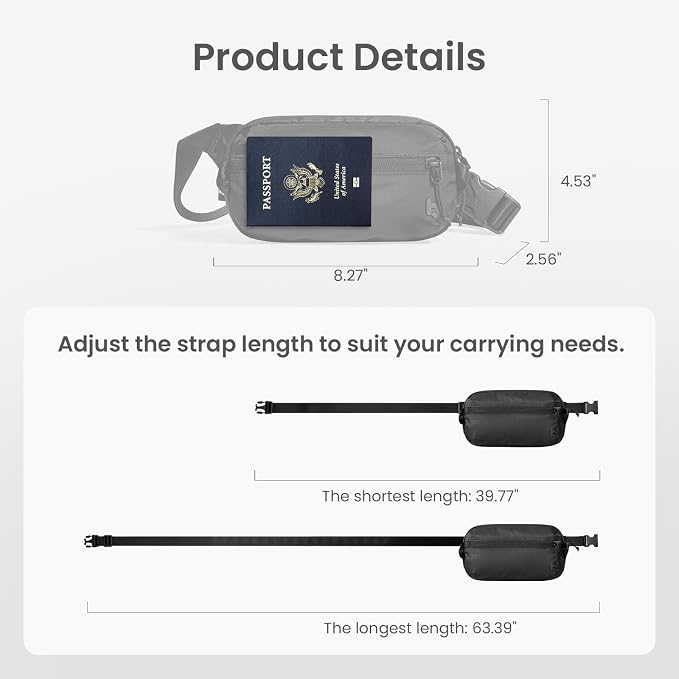 tomtoc 1.5L Sling Bag with RFID Blocking, Crossbody Bag Minimalist Chest - Image 6