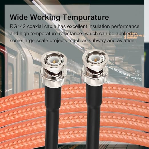 MOOKEERF RG142 BNC Male to BNC Male Coaxial Cable 20FT 50 ohm Ultra Low Loss - Image 4