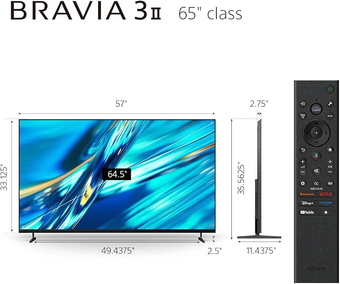 Sony 65 Inch BRAVIA 3 II LED 4K HDR Smart Google TV with Gemini K-65XR30M2 | Anti-Glare, XR Processor with AI Technology, Dolby Vision/Atmos, 120Hz Refresh Rate, 4K movie credits included, 4xHDMI 2.1 - Image 5