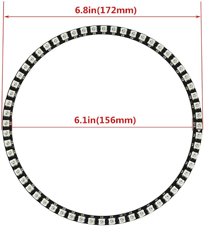 60 LEDs WS2812B 5050 RGB LED Ring Lamp Light Individually Addressable Full - Image 4