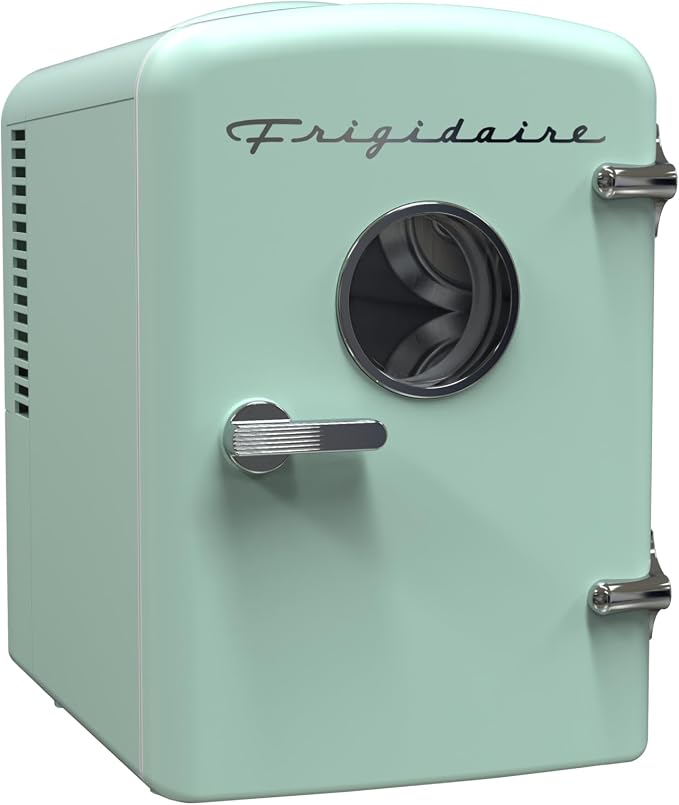 Frigidaire EFMIS171 Retro Mini Portable Personal Fridge - Ideal for Home, Office or Dorm - Includes Carrying Handle, AC/DC Wall/Car Charger (Green) - Image 2