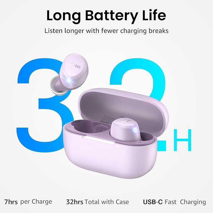 TOZO A1 Wireless Earbuds Bluetooth 5.3 Light Weight in Ear Headphones | IPX5 Waterproof, 2 Mics for AI Calls, Immersive Premium Sound Bass Ear buds with Charging Case, 32 Presets EQ via TOZO App - Image 5