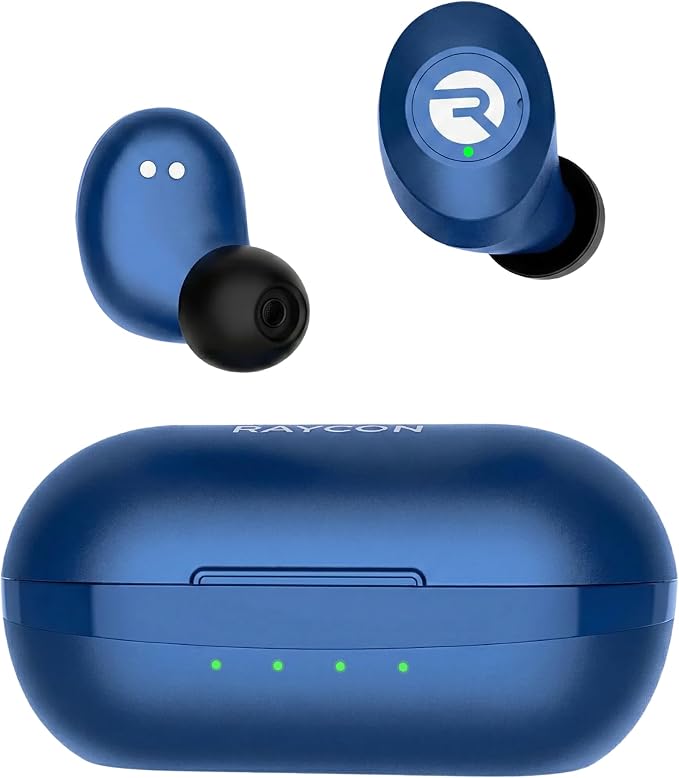 Raycon Everyday Bluetooth Wireless Earbuds with Microphone - Active Noise Cancelling, Sweat & Water-Resistant Earphones, Ear Buds Wireless Bluetooth Up to 32 Hours Playtime (Blue) by RayconGlobal