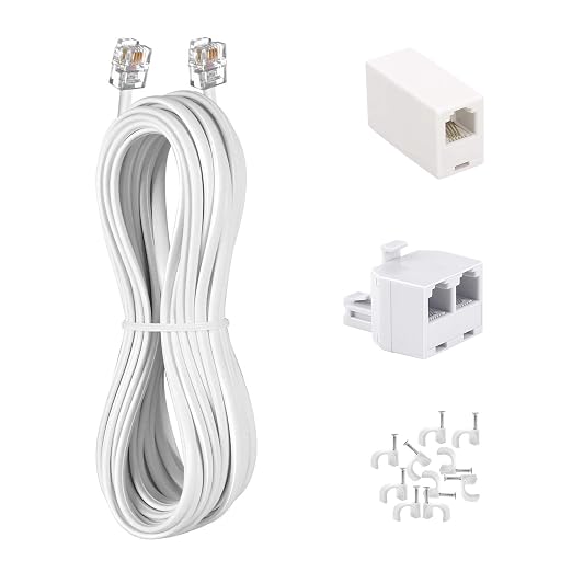 Phone Cord 15FT, Landline Telephone Cable by KINXIYU