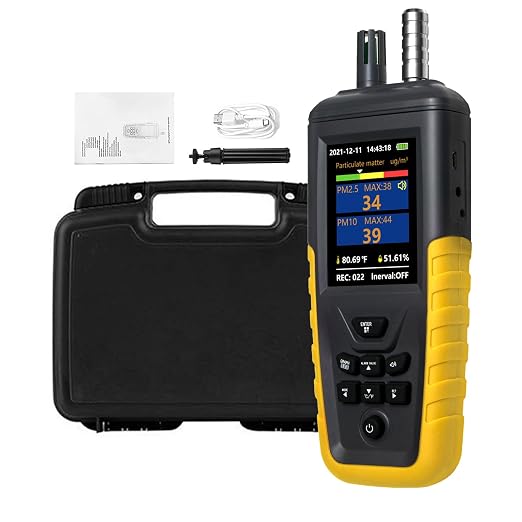Dust Particle Counter, High Sensitivity 3-Channel PM0.3/2.5/10 um Air Quality by GOLDCHAMP