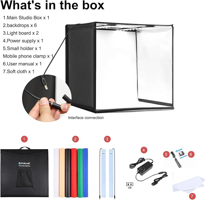 PULUZ 24x24 Inch Photo Studio Light Box, Dimmable 136 LED Beads CRI≥95 Foldable - Image 9
