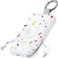 RORRY Portable Charger, 10000mAh PD 20W Fast Charging Portable Charger Power Bank with Built in Cables, Travel Battery Pack for iPhone and Apple Watch Ultra/11/10/9/8/7/6/5, Confetti-White by RORRY