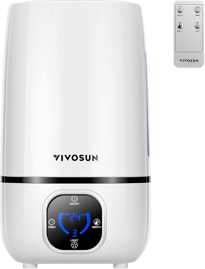 VIVOSUN 4L Cool Mist Humidifier with Remote Control for Bedroom, Plants, Baby, Dry Skin by VIVOSUN