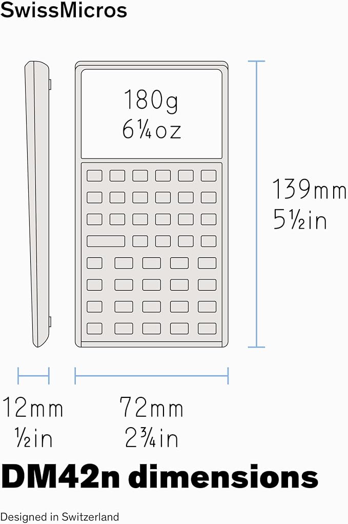 SwissMicros DM42n RPN Calculator – HP 42S Software, 316L Stainless Steel Casing - Image 6