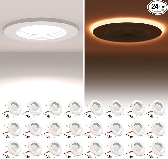 POWERASIA 24 Pack 5/6 Inch LED Can Lights by POWERASIA