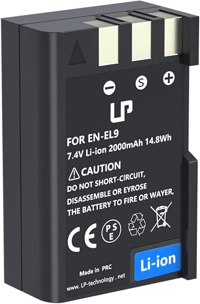 LP EN-EL9 EN EL9a Battery, 2000mAh Replacement Battery Compatible by LP
