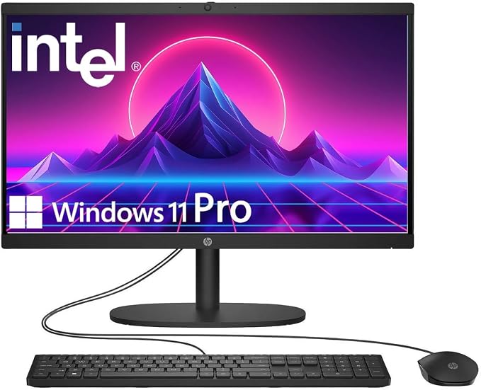 HP 2025 22" FHD All-in-One Desktop Computer • The New Version for Everyday Use • Latest 13th Gen Intel Quad-Core CPU • 8GB DDR5 • 128GB Storage • HDMI • Type-C • Wi-Fi • HD Webcam • Win11 Pro • Black by Unknown