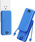 10000mAh Ultra-Portable-Charger-Power-Bank with Built in Cables&AC Wall Plug, PD20W USB-C Fast Charging Cell Phone Charger Battery Pack,LED Display Travel Battery Bank for All iPhone,Samsung,Android by AONIDI