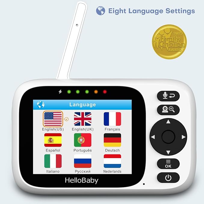HelloBaby 3.2'' Baby Monitor 2 Cameras, Video Audio Baby Monitor No WiFi - Image 9
