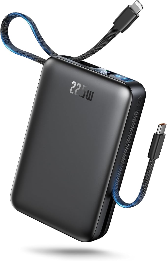 Portable Charger 50000mAh Power Bank,Portable Phone Charger with 2 Built in Cables,22.5W Fast Charging Travel Essentials Battery Pack for iPhone/iPad/MacBook/Android/Samsung by Unknown