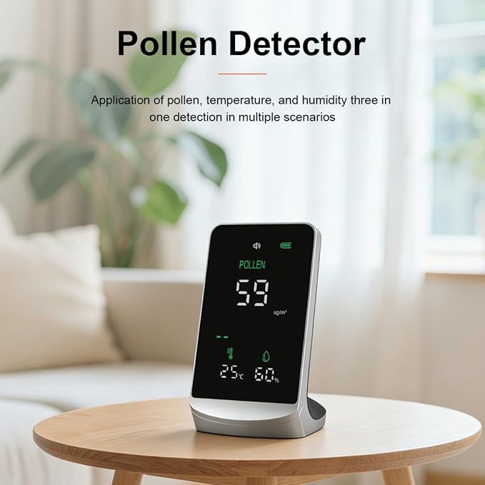 Pollen Dust Monitor Air Quality Monitor, High Precision 1μg/m³ Particle Detector - Image 4