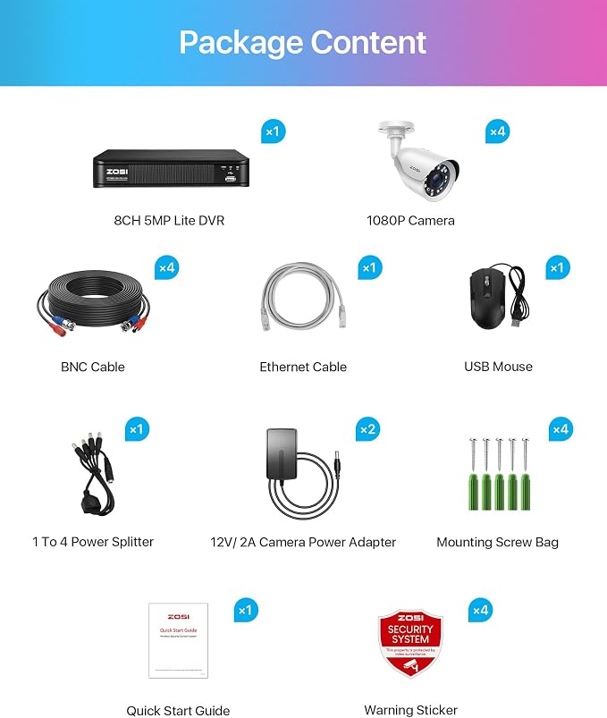 ZOSI H.265+ Full 1080p Home Security Camera System Outdoor Indoor, 5MP-Lite - Image 9