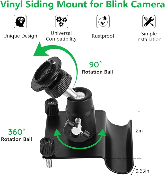 2Pack Vinyl Siding Mount for Blink Outdoor 2K+ / Outdoor 4/, Blink XT / XT2 / - Image 3