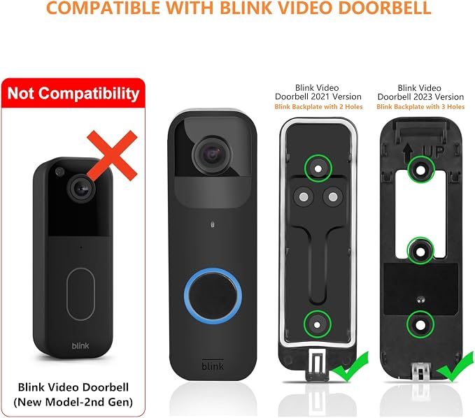 2in1 Power Cable with Adapter & Adhesive Doorbell Mount Compatible with Blink - Image 2