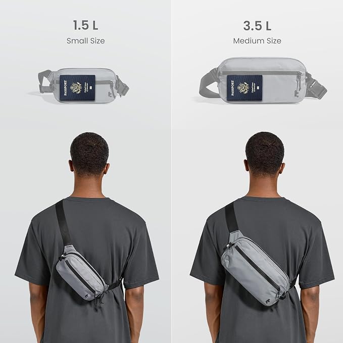 tomtoc 1.5L Sling Bag with RFID Blocking, Crossbody Bag Minimalist Chest - Image 2