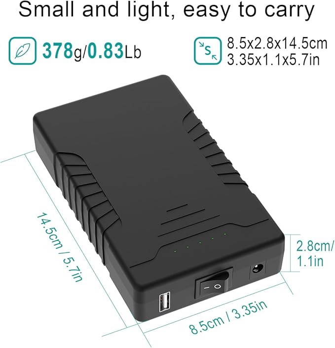 Talentcell Rechargeable 12V 6000mAh/5V 12000mAh DC Output Lithium ion Battery - Image 4