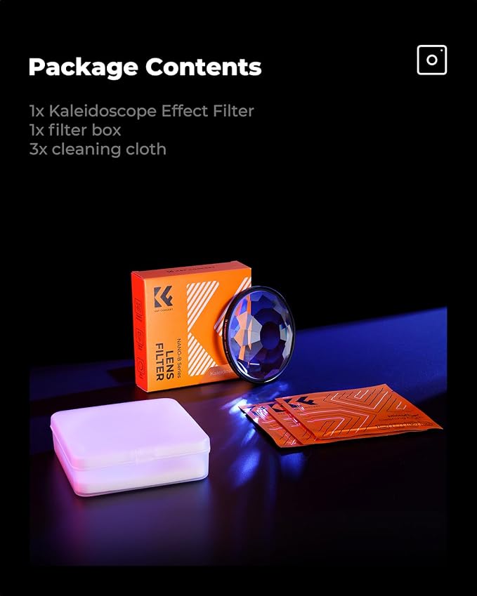 K&F CONCEPT 67mm Kaleidoscope Filter, Special Effects Filter Prism Crystal Glass - Image 7