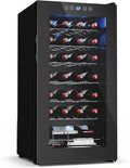 ROVSUN 28 Bottle Wine Fridge, Freestanding Compressor Wine Cooler Refrigerator, Beverage Wine Chiller with Digital Temperature Control & Double-layer Glass Door for Red White Wine, Champagne, Beer by ROVSUN