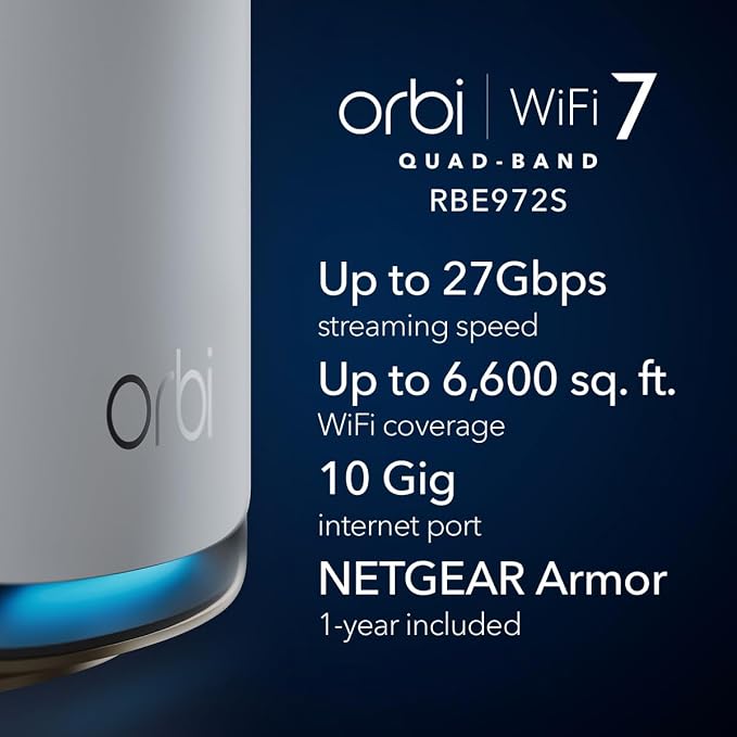 NETGEAR Orbi 970 Series Quad-Band WiFi 7 Mesh Network System - Image 2