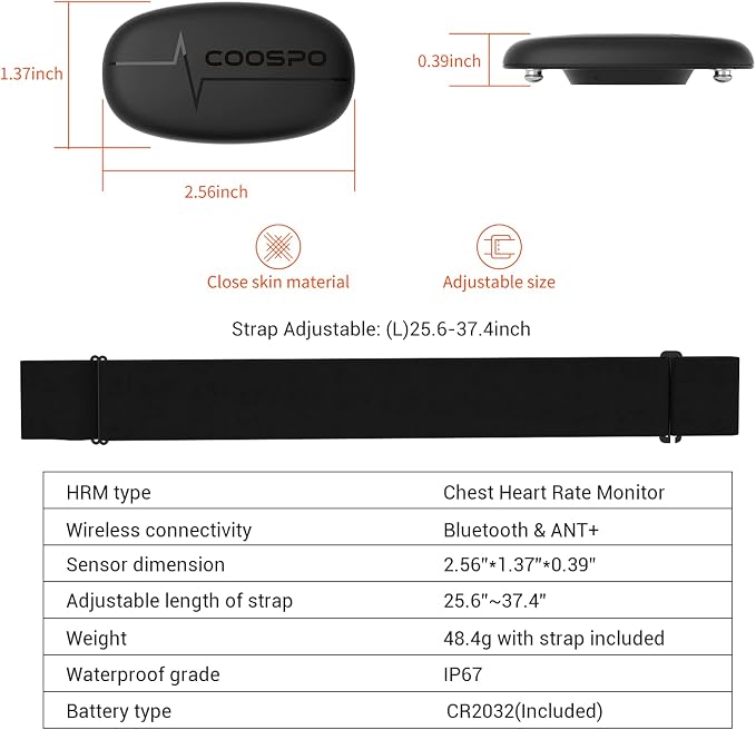 COOSPO Heart Rate Monitor Chest Strap, HRM Works - Image 3