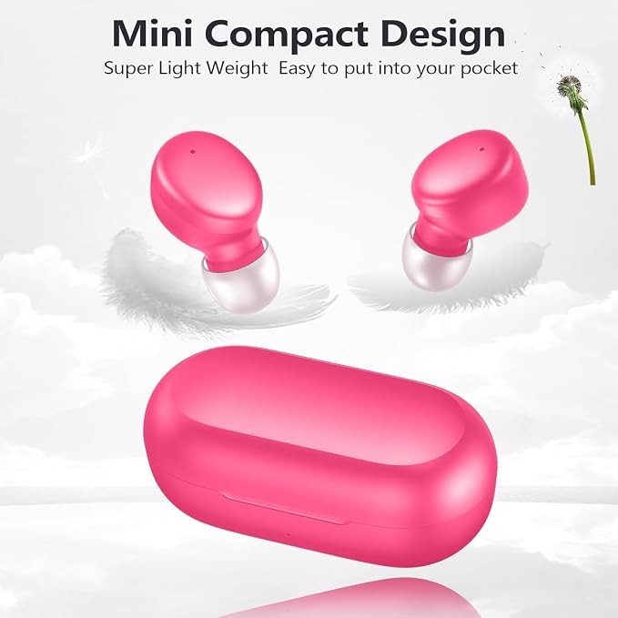 MOZOTER Mini Wireless Earbuds Bluetooth 5.3 in Ear Headphones Headsets | Light Weight,60Hrs Playtime Ear Buds with Charging Case,Smart Touch Control,Premium Sound with Deep Bass for Sport-Rose Pink - Image 6