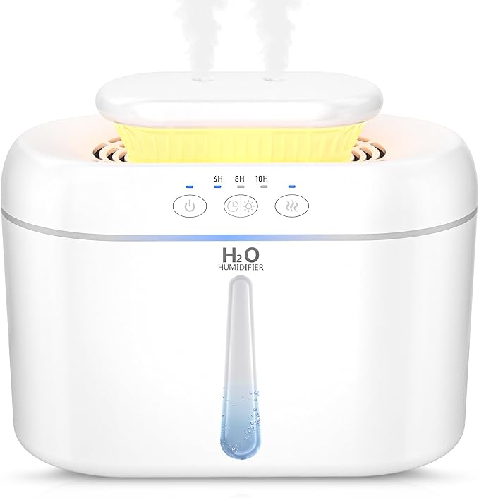 COO Humidifiers for Bedroom, 2L Tank for Large Room, 30 Hour Runtime, 28dB Quiet Cool Mist Humidifier for Home, Baby Nursery, Plants, Indoor, Office, Easy to Fill & Clean,Night Light and Auto Shut-off by COOwearecommittedtoprovidinghigh-qualityandcost-effectiveproductsEmpoweringyoutocreateabrighterfuture
