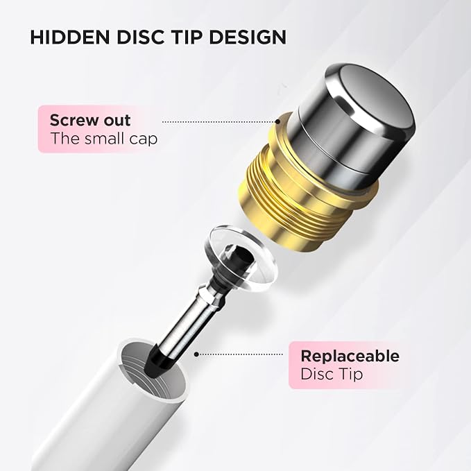 OASO Stylus Pen for Touch Screens, Disc Tip & Magnet Cap Styli Pencil Compatible - Image 3