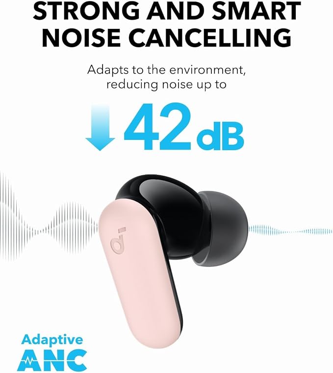 Soundcore P30i by Anker Noise Cancelling Earbuds, Hands-Free Viewing | Strong and Smart Noise Cancelling, Powerful Bass, 45H Playtime, 2-in-1 Case and Phone Stand, IP54, Bluetooth 5.4 - Image 3