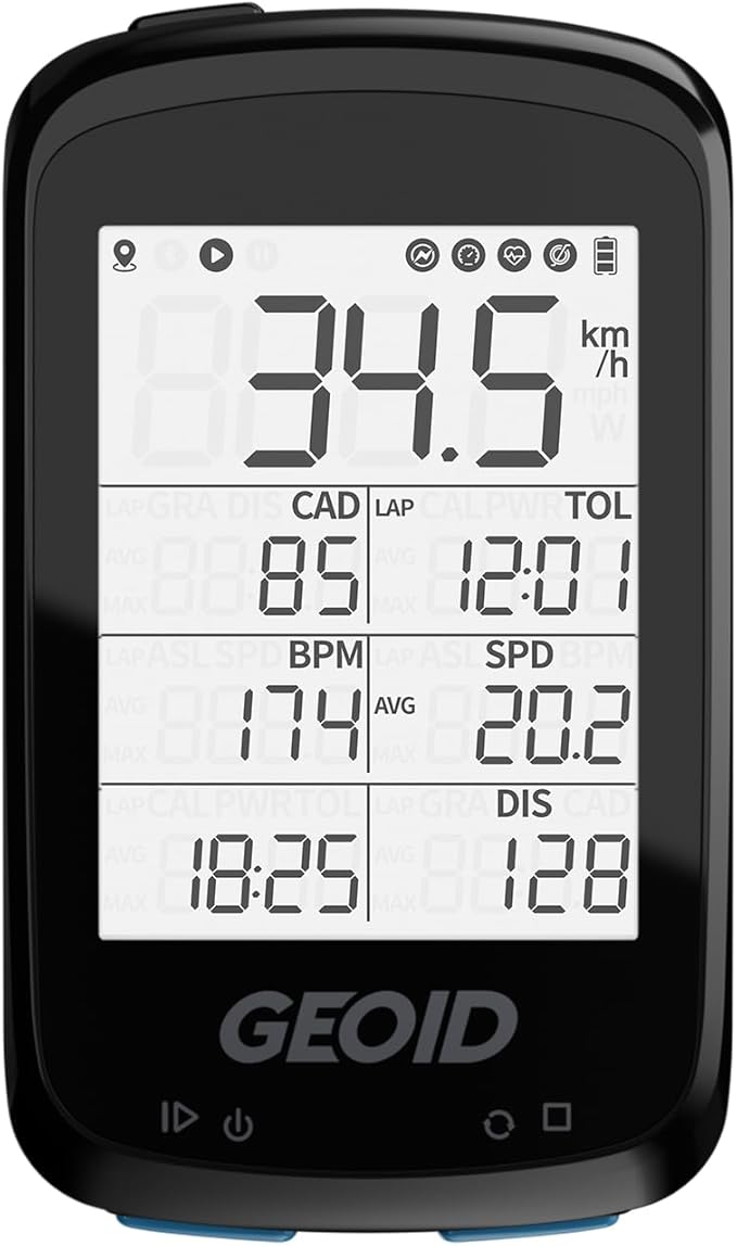GEOID CC500 Bike Computer GPS, Wireless Bike Speedometer, ANT+ Bluetooth 2.5 by GEOID