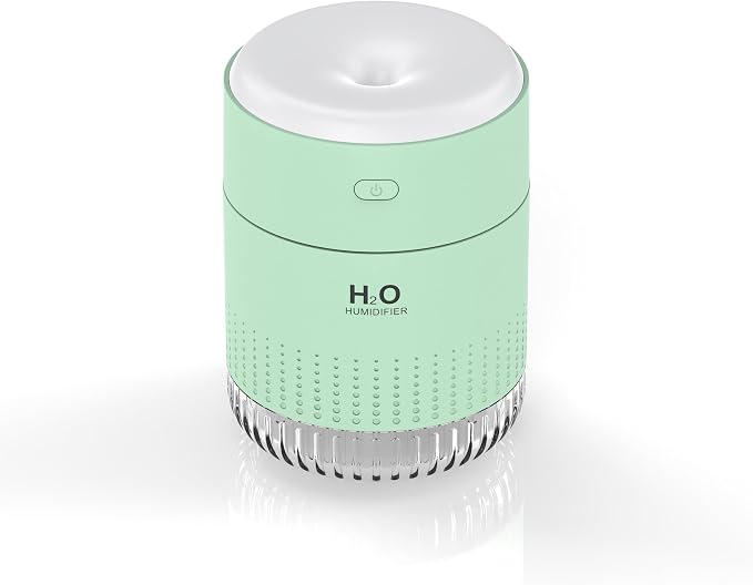Small Humidifiers for Bedroom 350ml Mini Portable Humidifier for Travel Plants Humidifier, Humidificador for Bedroom Plants Travel Office Desk Car Light Green by 1
