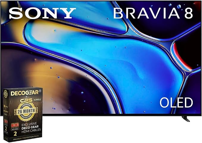 Sony K77XR80 BRAVIA 8 77 inch 4K HDR Smart OLED TV 2024 Bundle with 2 YR CPS Enhanced Protection Pack by Unknown
